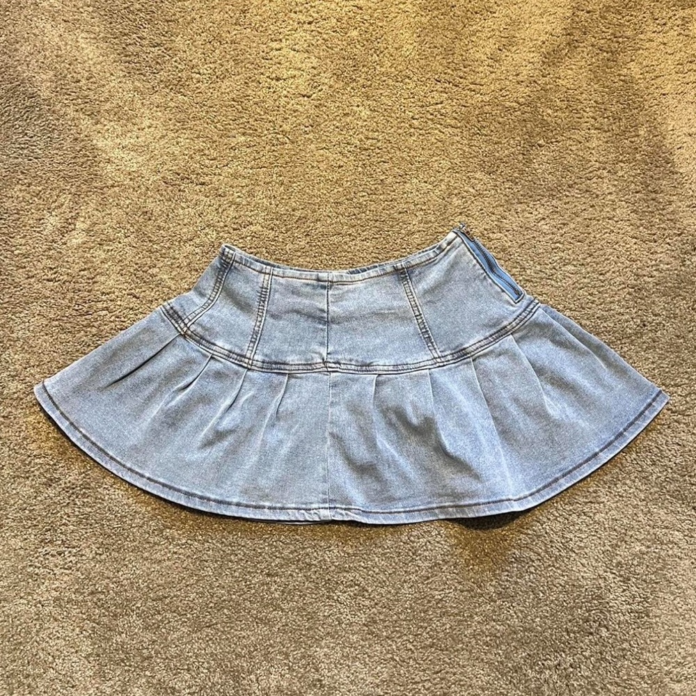 SHEIN Light Blue Skater Skirt